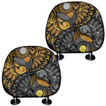 Yin Yang Owl Print Car Headrest Covers