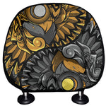 Yin Yang Owl Print Car Headrest Covers