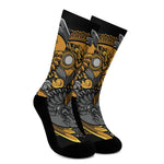 Yin Yang Owl Print Crew Socks