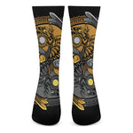 Yin Yang Owl Print Crew Socks