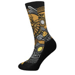 Yin Yang Owl Print Crew Socks