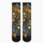 Yin Yang Owl Print Crew Socks