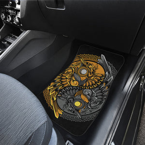 Yin Yang Owl Print Front and Back Car Floor Mats