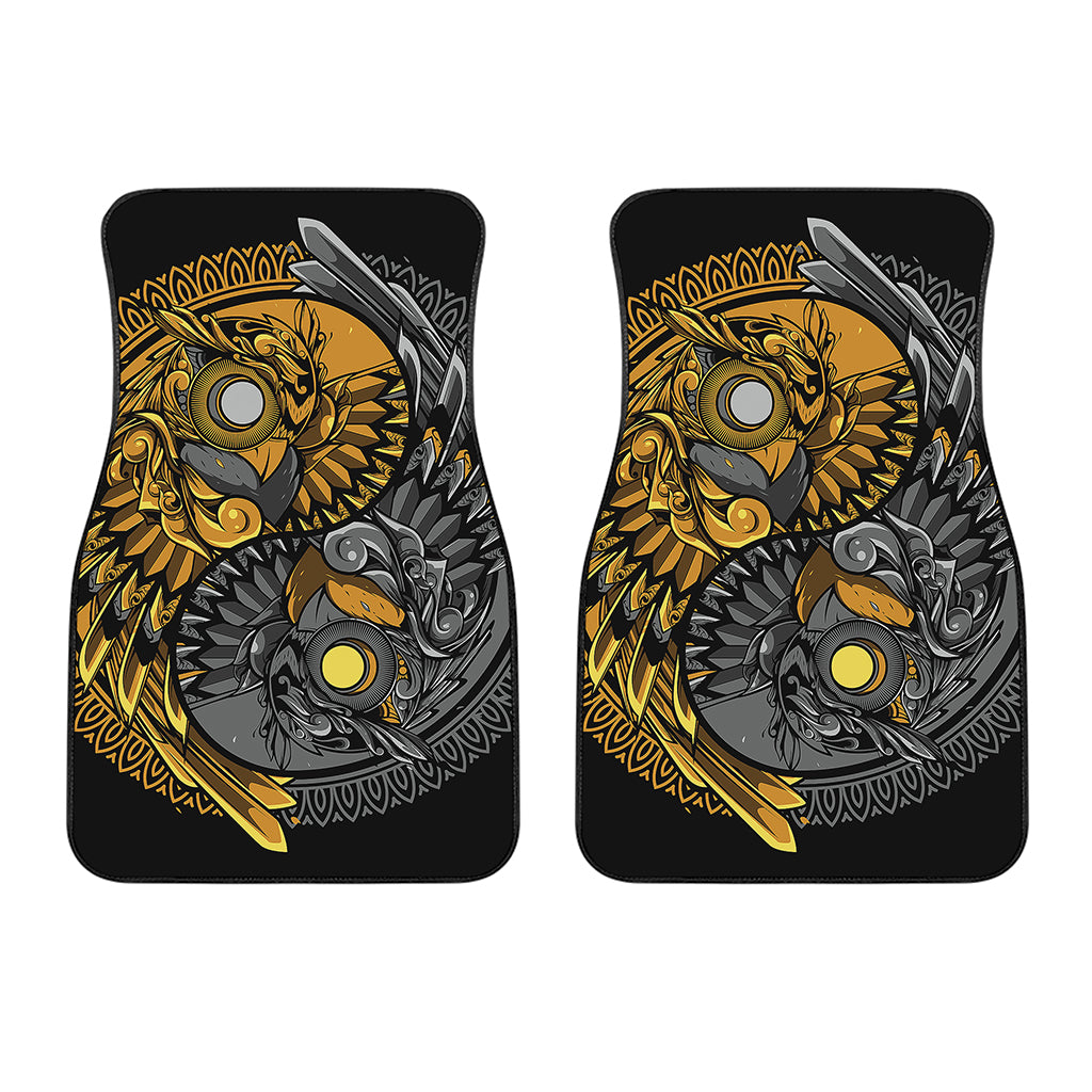 Yin Yang Owl Print Front Car Floor Mats