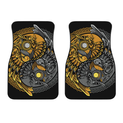 Yin Yang Owl Print Front Car Floor Mats