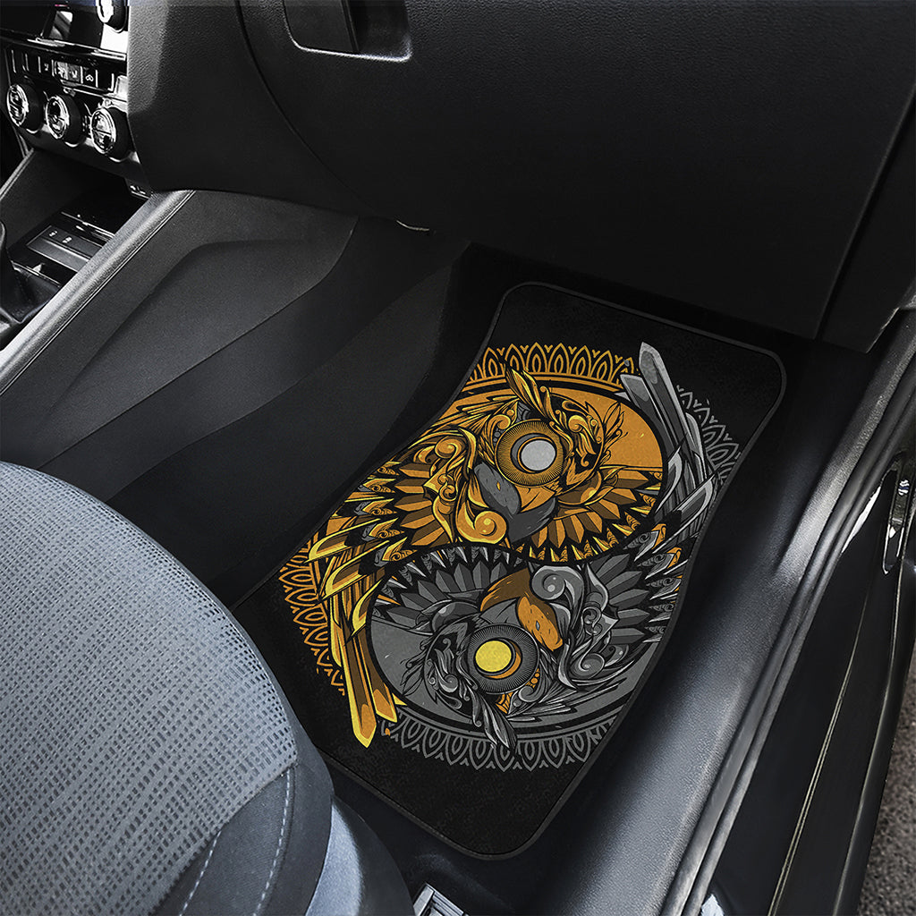 Yin Yang Owl Print Front Car Floor Mats