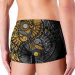Yin Yang Owl Print Men's Boxer Briefs