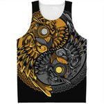 Yin Yang Owl Print Men's Tank Top