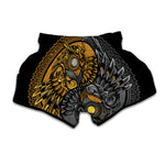 Yin Yang Owl Print Muay Thai Boxing Shorts