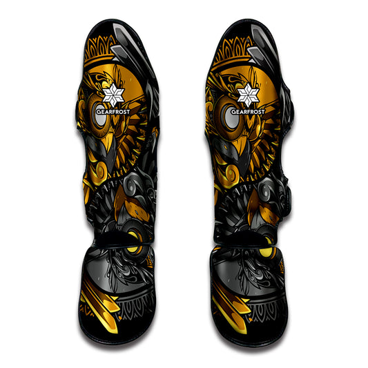 Yin Yang Owl Print Muay Thai Shin Guard