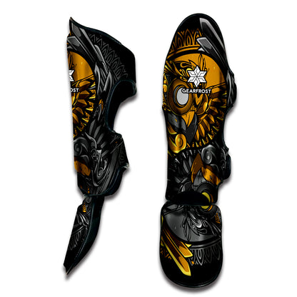 Yin Yang Owl Print Muay Thai Shin Guard