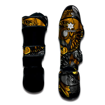 Yin Yang Owl Print Muay Thai Shin Guard