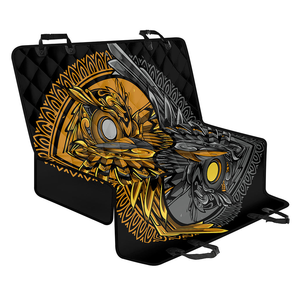 Yin Yang Owl Print Pet Car Back Seat Cover