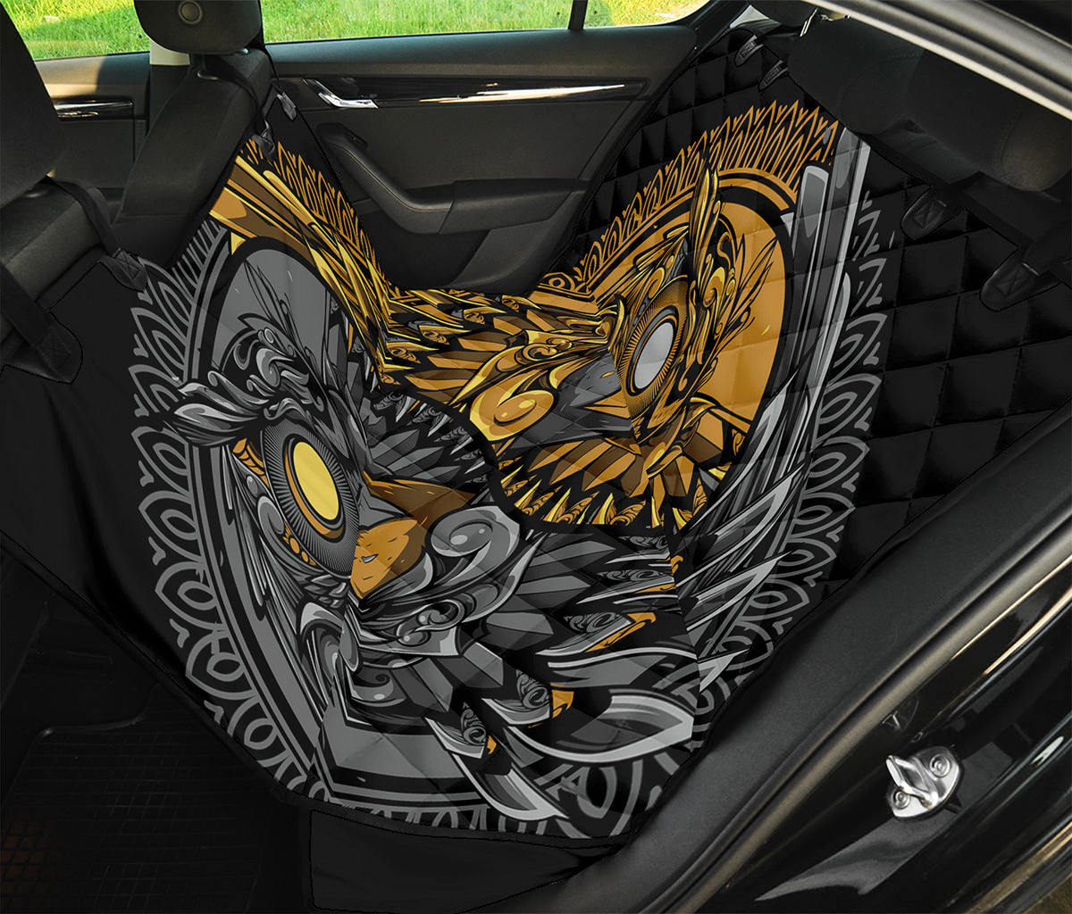 Yin Yang Owl Print Pet Car Back Seat Cover