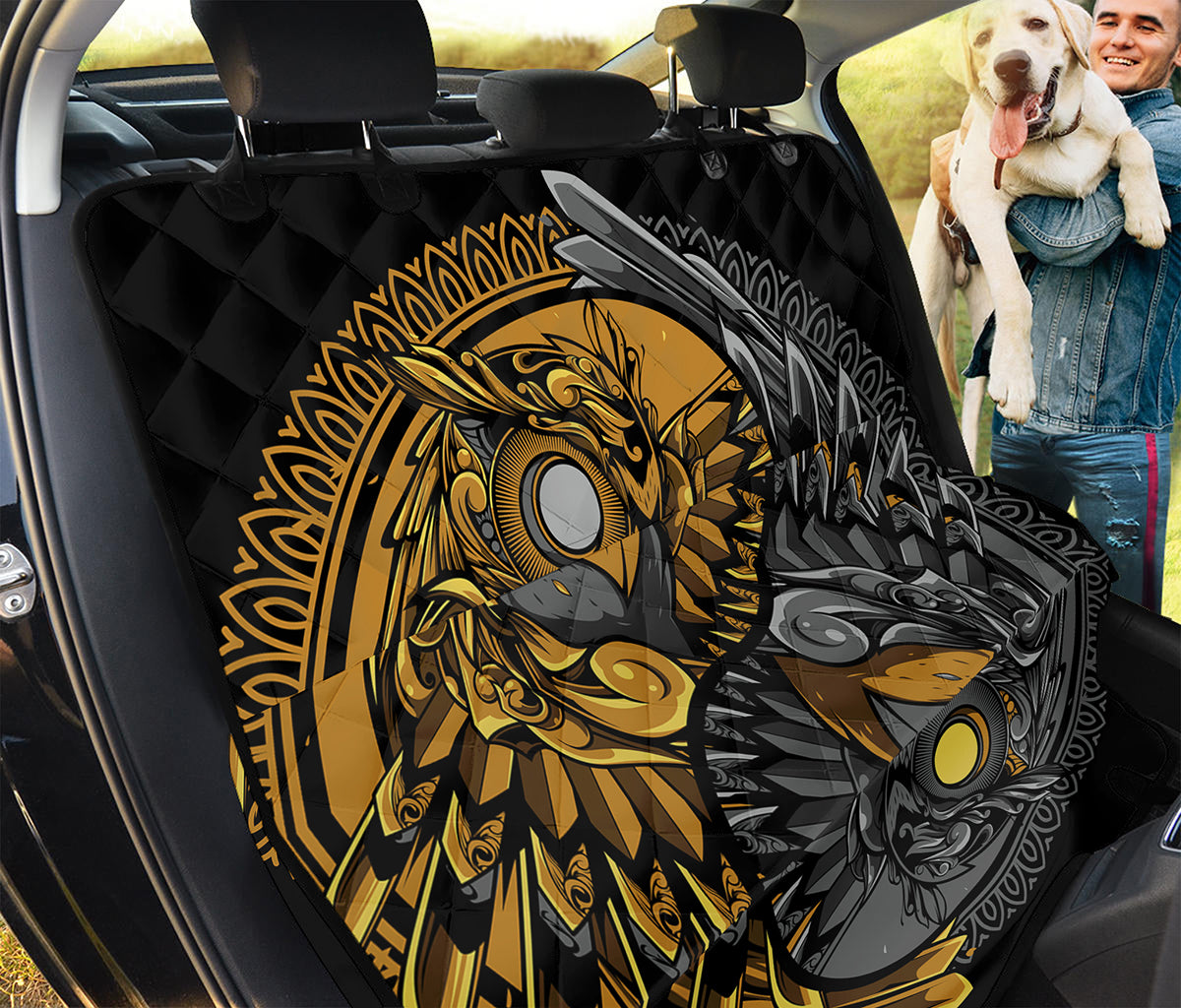 Yin Yang Owl Print Pet Car Back Seat Cover