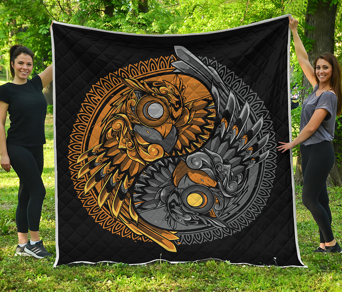 Yin Yang Owl Print Quilt
