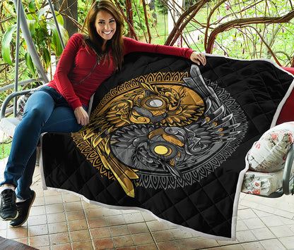 Yin Yang Owl Print Quilt