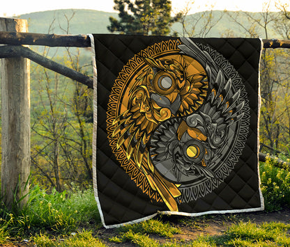 Yin Yang Owl Print Quilt