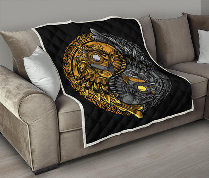 Yin Yang Owl Print Quilt