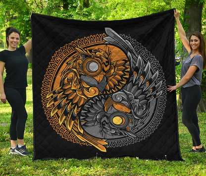 Yin Yang Owl Print Quilt