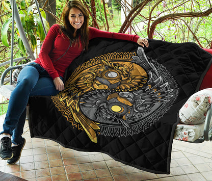 Yin Yang Owl Print Quilt