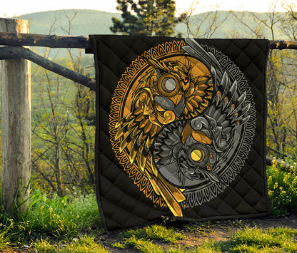 Yin Yang Owl Print Quilt