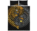 Yin Yang Owl Print Quilt Bed Set