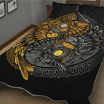 Yin Yang Owl Print Quilt Bed Set