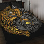 Yin Yang Owl Print Quilt Bed Set