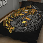 Yin Yang Owl Print Quilt Bed Set