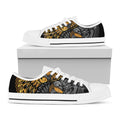 Yin Yang Owl Print White Low Top Sneakers