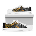 Yin Yang Owl Print White Low Top Shoes