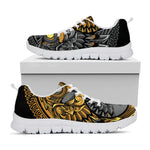 Yin Yang Owl Print White Sneakers