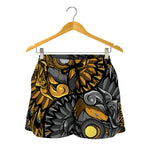 Yin Yang Owl Print Women's Shorts