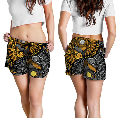 Yin Yang Owl Print Women's Shorts