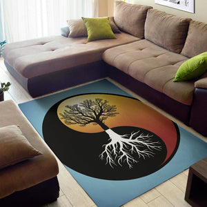 Yin Yang Tree Of Life Print Area Rug