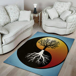 Yin Yang Tree Of Life Print Area Rug
