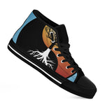 Yin Yang Tree Of Life Print Black High Top Shoes