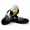 Yin Yang Tree Of Life Print Black Slip On Shoes