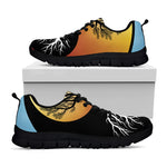 Yin Yang Tree Of Life Print Black Sneakers