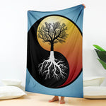 Yin Yang Tree Of Life Print Blanket
