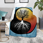 Yin Yang Tree Of Life Print Blanket