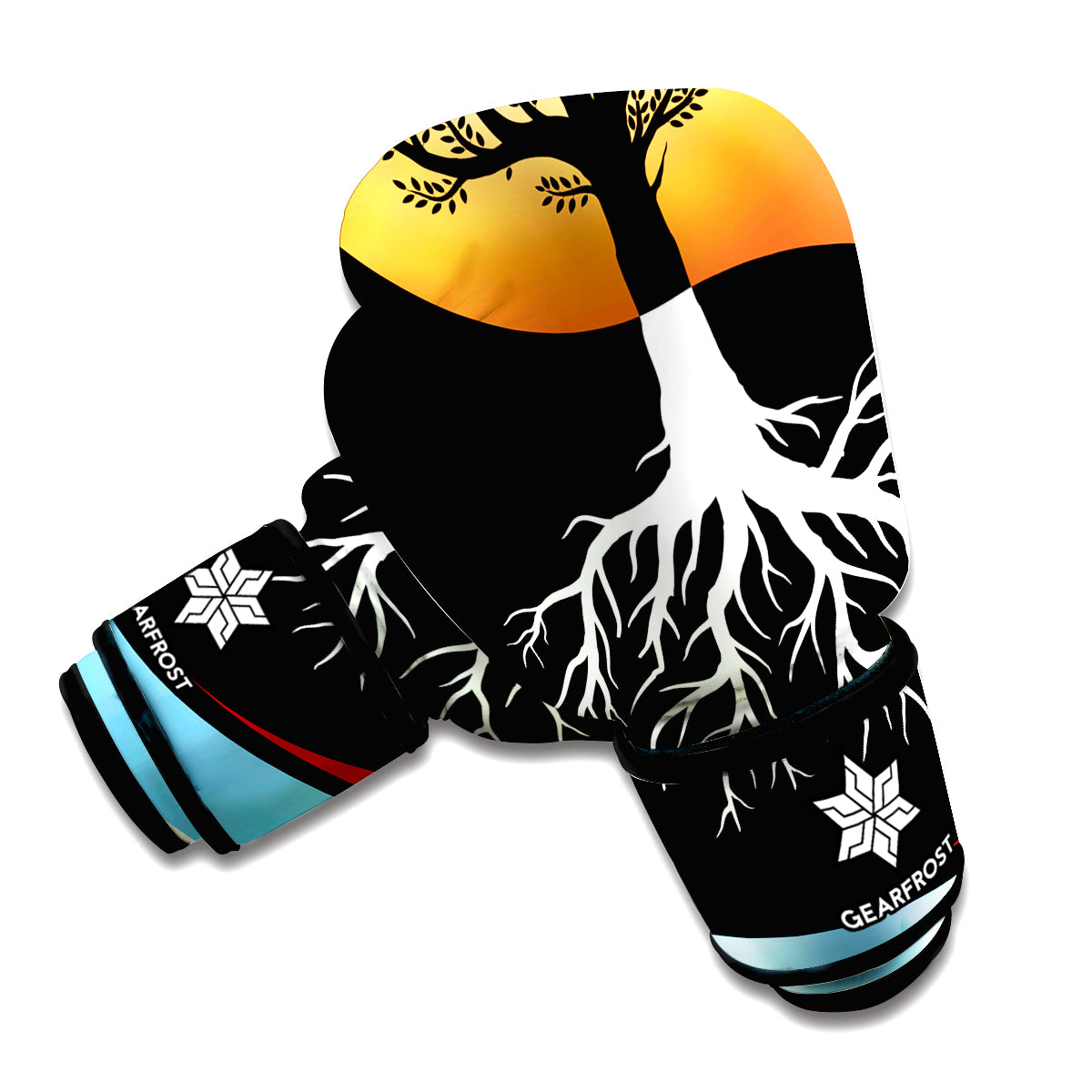 Yin Yang Tree Of Life Print Boxing Gloves