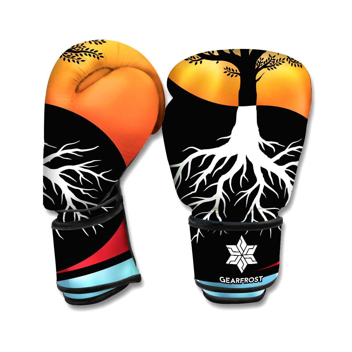 Yin Yang Tree Of Life Print Boxing Gloves