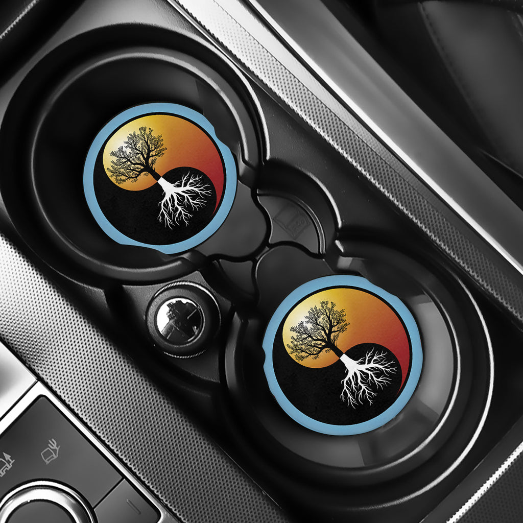 Yin Yang Tree Of Life Print Car Coasters