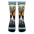 Yin Yang Tree Of Life Print Crew Socks