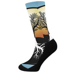 Yin Yang Tree Of Life Print Crew Socks