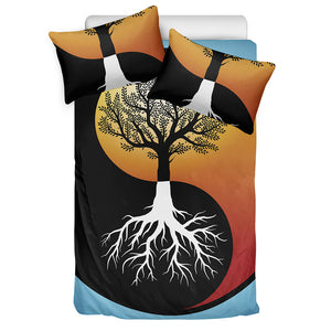 Yin Yang Tree Of Life Print Duvet Cover Bedding Set