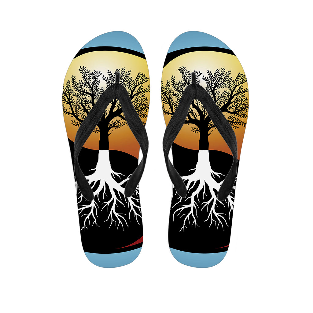 Yin Yang Tree Of Life Print Flip Flops