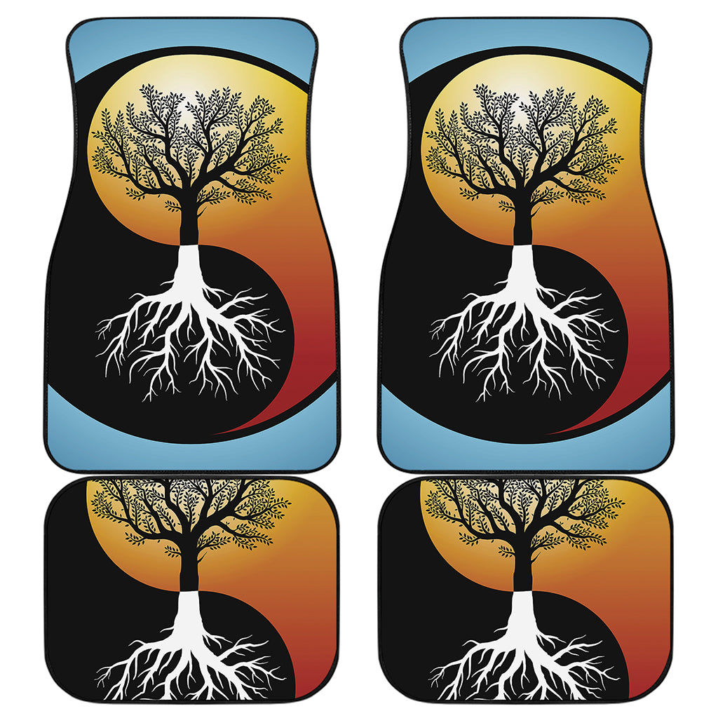 Yin Yang Tree Of Life Print Front and Back Car Floor Mats